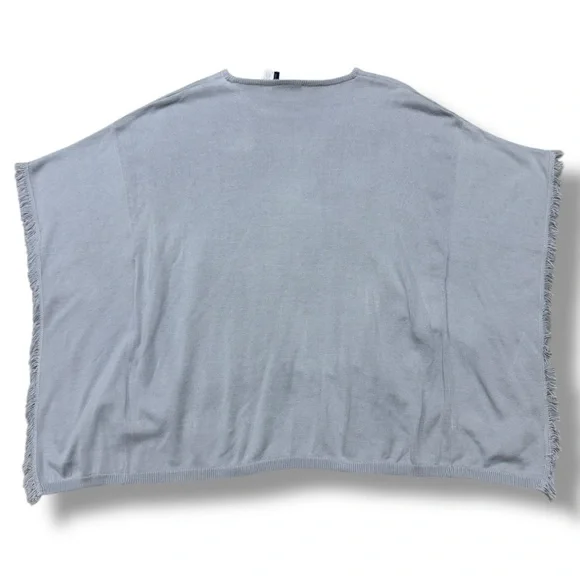Vineyard Vines Fringe Sweater Poncho Baby Blue Cozy Layer Women’s XS/S - Picture 4 of 6